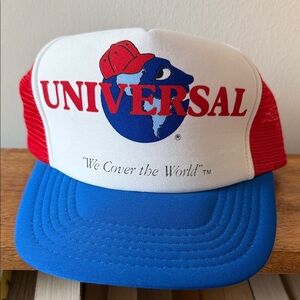 Universal Red and Blue Globe Trucker Hat